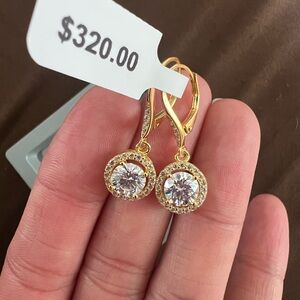 Certified MOISSANITE DANGLE
LEVER BACK EARRINGS